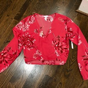 LEITH NWT Long Sleeve Crop Shirt